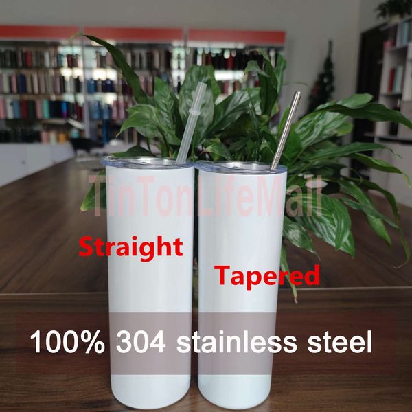 

straight 20oz sublimation tumbler blank 100% 304 stainless steel tumbler cups vacuum insulated 600ml tumbler coffee mugs white