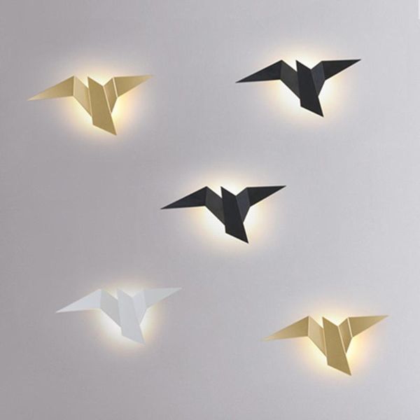 Lâmpadas de parede Modern Led Iron Lamp Bird Lâmpadas Luzes Nórdicas Para Lar Quarto Decoração de Casa Stações Limpa de cabeceira de cabeceira