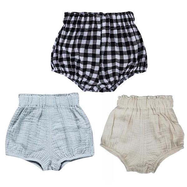 

born baby bloomers shorts girl pp pants cotton linen triangle solid dot girls summer trouser toddler, Black