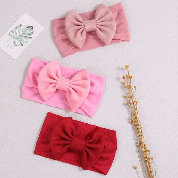 Нейлон Baby Turban Girls Headband лук для новорожденных полосы волос Принцесса аксессуары младенцев головной убор широкие головы обертываются фото реквизиты