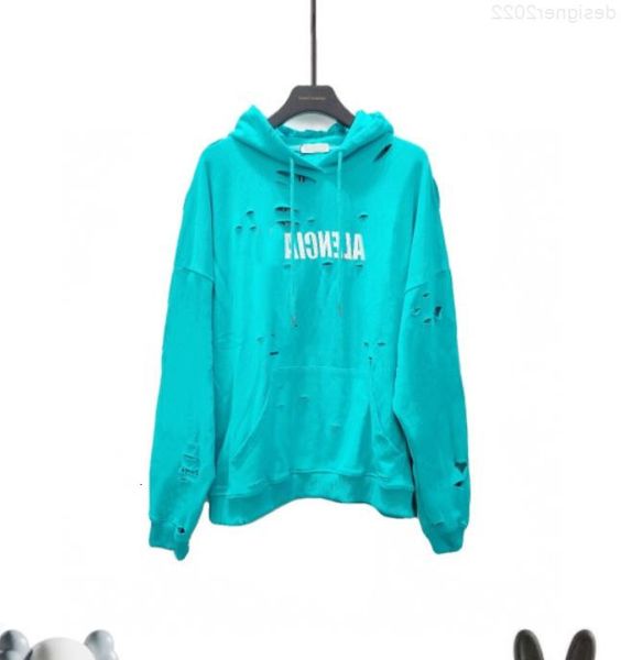 

fashion fall designer men's hoodie comfortable sport novelty hole hip hop style cotton 2 color women's couple wear, Black