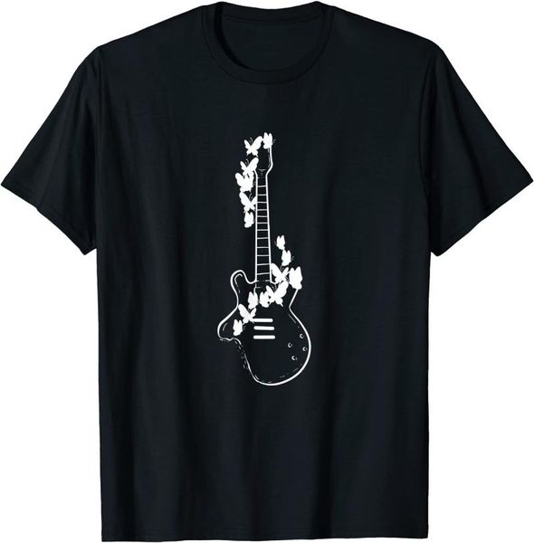 

men's t-shirts guitar nature musician t-shirt, White;black