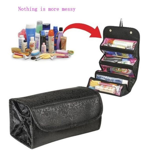 

large capacity multi-functional storage bag folding four-layer zipper cosmetic neceser mujer de maquillajt pouch bags & cases