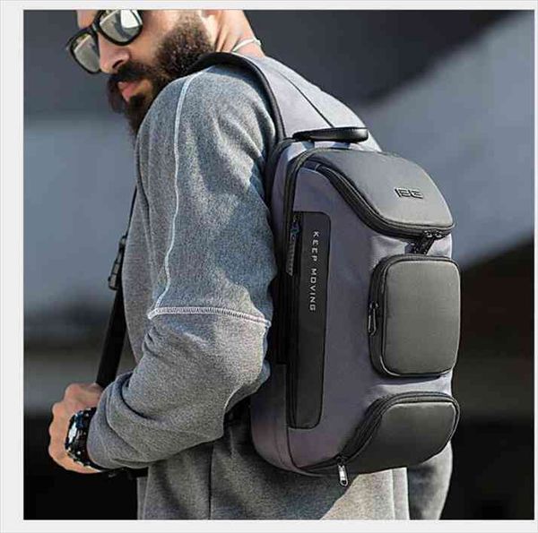 

brand men backpack bags chest bag shoulder usb charge cross body pack canvas for