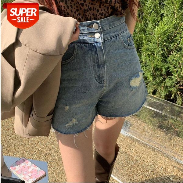 

[long legs responsible] thin, 100-da level, handsome, ripped waist denim shorts trend #j07k, Black;white