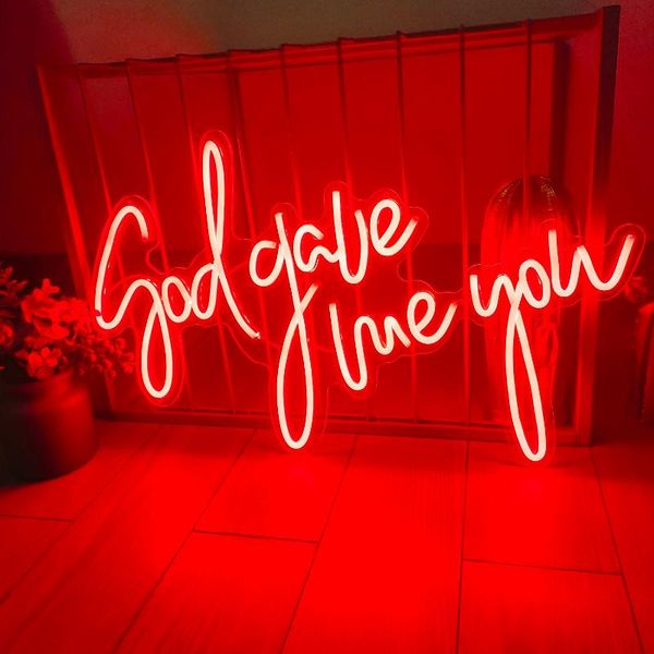 

other lighting bulbs & tubes god gave me you neon sign personalized light home decoration custom led decor for party letters wall