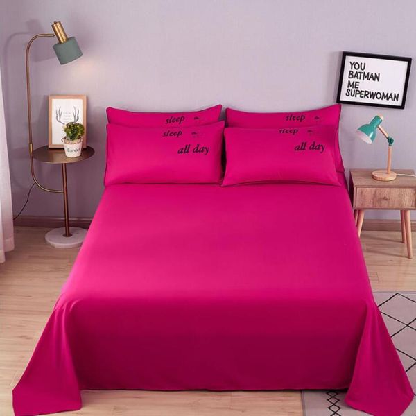 

sheets & sets modern style home bedroom solid color skin-friendly bedding 3pcs set non-slip 1pcs bed sheet+2 case king/queen 2021 j8221