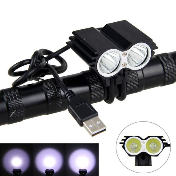 

bike lights waterproof usb light 8000lm 2 x t6 led mtb bicycle front lamp accessories no battery