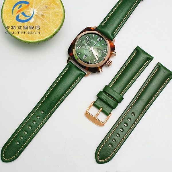 

watch bands genuine leather bracelet 18mm 20mm 21mm 22mm strap mens watchband with mat wristwatches band handmade r women's, Black;brown