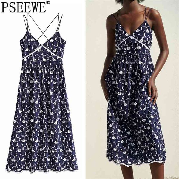 

dress women floral embroidery slip long es woman summer strappy backless midi elegant es 210519, Black;gray