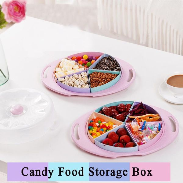 

storage bottles & jars round snack box flower design candy food jewelry organizer rotating flowers gift for party wedding 2021