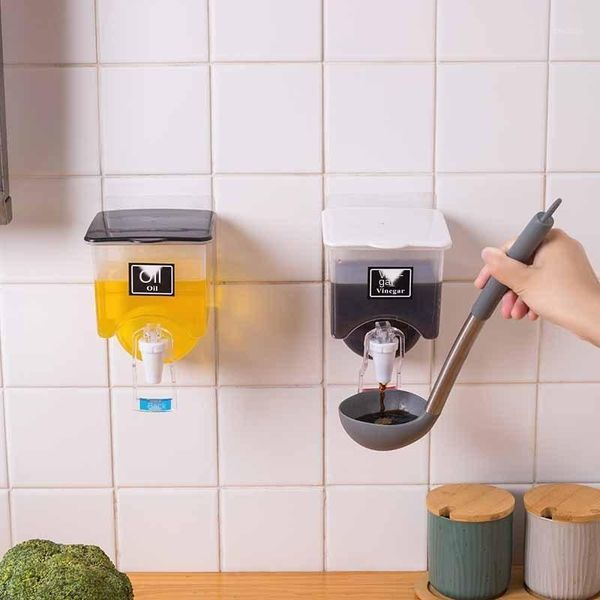

storage bottles & jars spice box simple and convenient wall-mounted oil pot wall sticky material bottle creativity