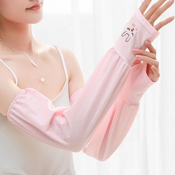 

ice silk sleeves loose sunscreen women's summer thin breathable long for men's outdoor riding cool feeling arm sleeve with missing