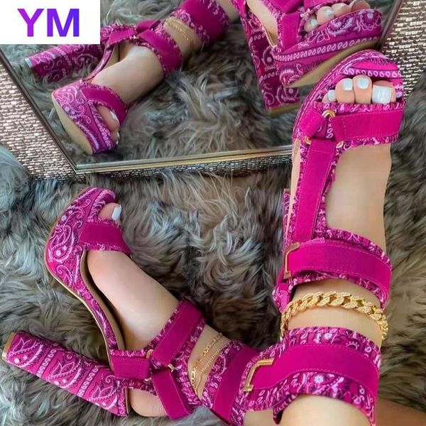 

sandals wholesale brand creepers printed casual cosy platform 2021 summer women high heels shoes big size 43 open fish mouth, Black