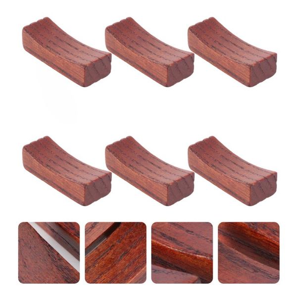 

chopsticks 6 pcs wooden chopstick holder pillow shape spoon forks tableware rest retro half moon rack stand - na
