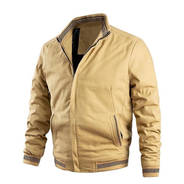 

men's jackets autumn men jacket fashion clothing casual baseball bomber slim fit outwear stand collar lightweight pilot coat, Black;brown