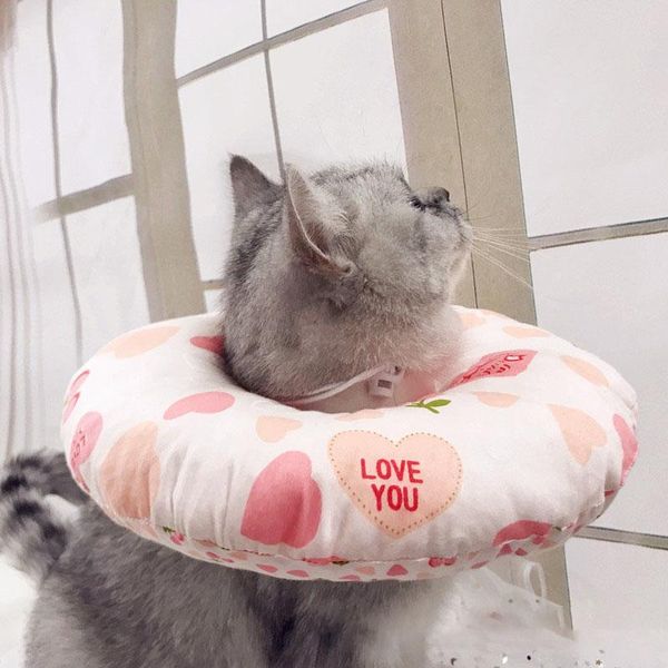 

dog collars & leashes pet cat cotton protective cover collar neck wound healing anti bite soft anti-scratch puppy scratching