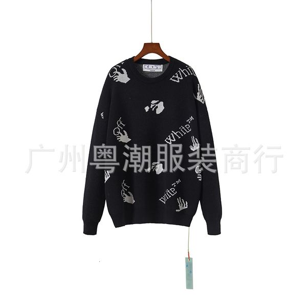 

2021 new autumn winter black loose casual cotton youth sweater ow off unisex