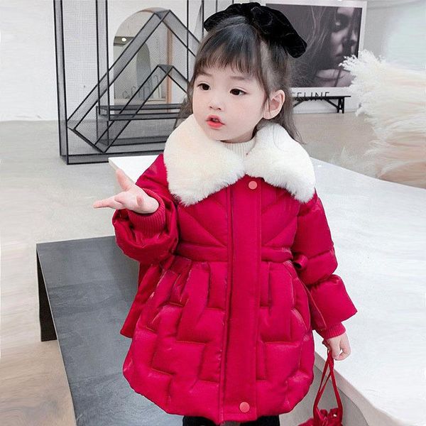 

down coat baby girls christmas winter warm clothes fashion shiny cotton coats kid solid color bow outerwear children's jackets, Blue;gray