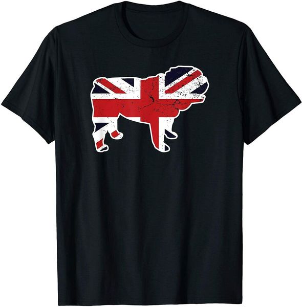 

union jack english bulldog distressed flag uk novelty gift t-shirt size s-5xl, White;black