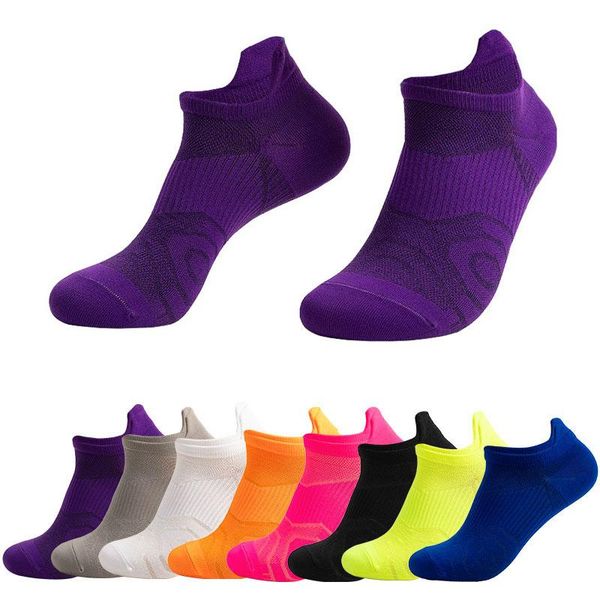 

men's socks sport ankle men boat nylon outdoor basketball bike running breathable non-slip candy color no show women sock, Black