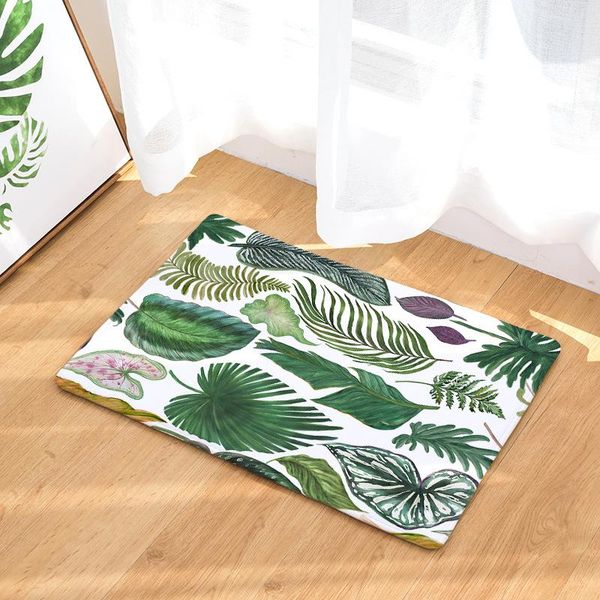 

kinds of green leaves indoor super absorbs doormat pvc backing non slip door mat for small front inside floor carpets