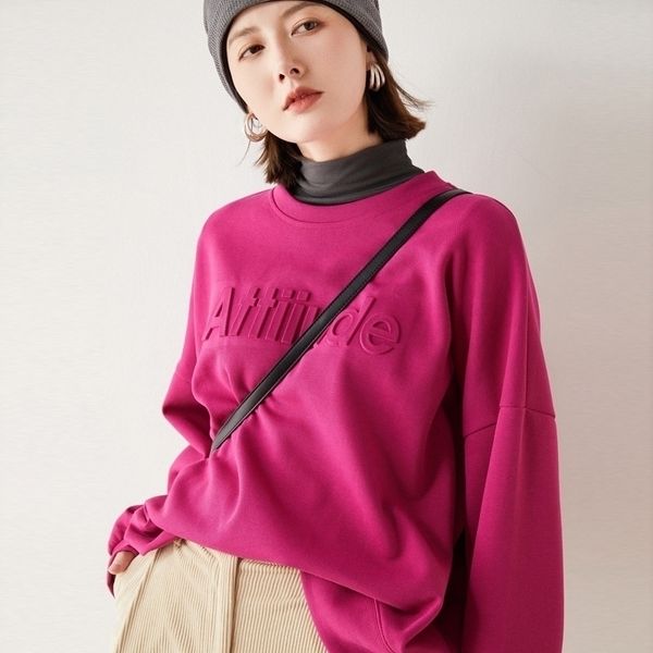 

loose sweater women's new three-dimensional letters in autumn 2021, casual and fashionable korean foreign style top, Black