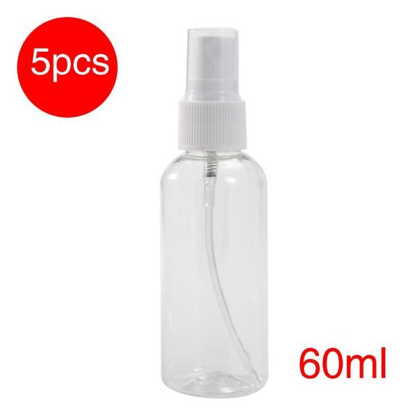 

5pcs 60ml clear empty plastic sprayer container refillable cosmetic atomizer essential oil perfume travel portable bottle storage bottles &