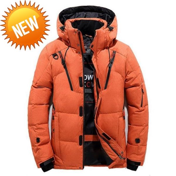 

new winter white duck thick down jacket men windbreaker hooded parka casual outwear warm size m-3xl, Black