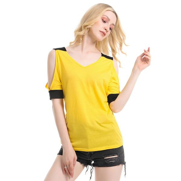 

off-the-shoulder blouse womens v-neck shirt fashion casual summer short-sleeved for lady camisetas verano mujer 2021 women's blouses &, White