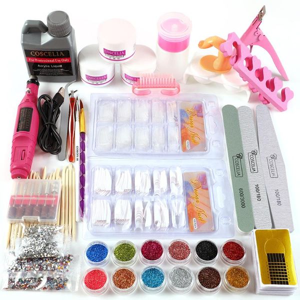 

nail art kits acrylic powder set of milling cutters tips for extension gel varnishes professional nails all manicure