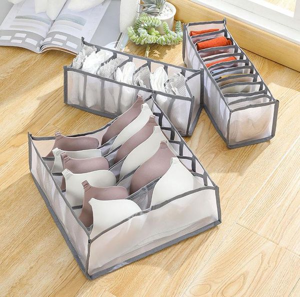 

storage drawers foldable underwear box with 6/7/11 compartments nylon divider socks bra underpants wardrobe drawer closet organizer