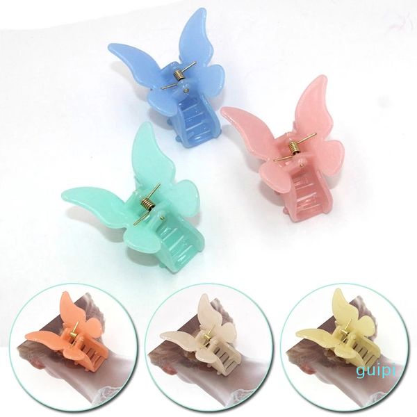 

new women girls cute colorful butterfly plastic hair claws sweet hair ornament clip hairpins headband fashion hair accessories, Golden;silver