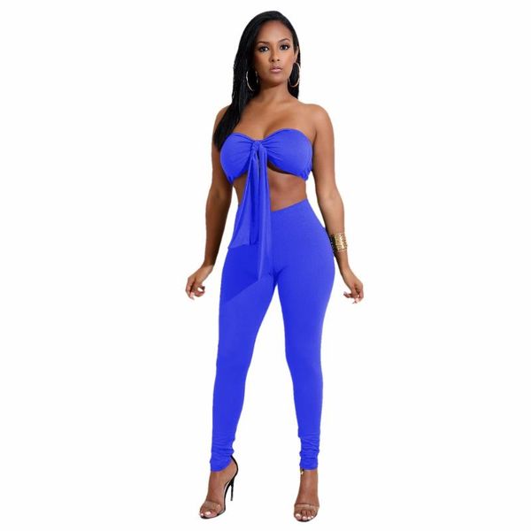 

women's jumpsuits & rompers 2021 arrival two piece women strapless celebrity party bodycon knitted bandage wholesale, Black;white