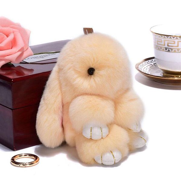 

keychains 8 styles cute plush keychain car hanging ornament lovely key pendant ring bag accessores gift for girls, Silver