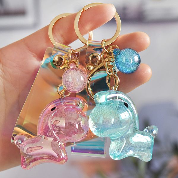 

creative pony acrylic colorful doll bag pendant lovers key chain ring for women and men a1, Silver