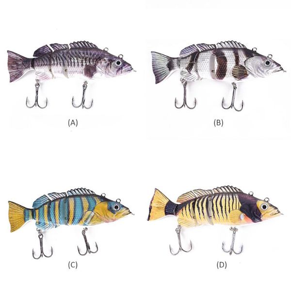 

robotic fishing lure multi jointed electric wobbler swimbait usb led light hooks