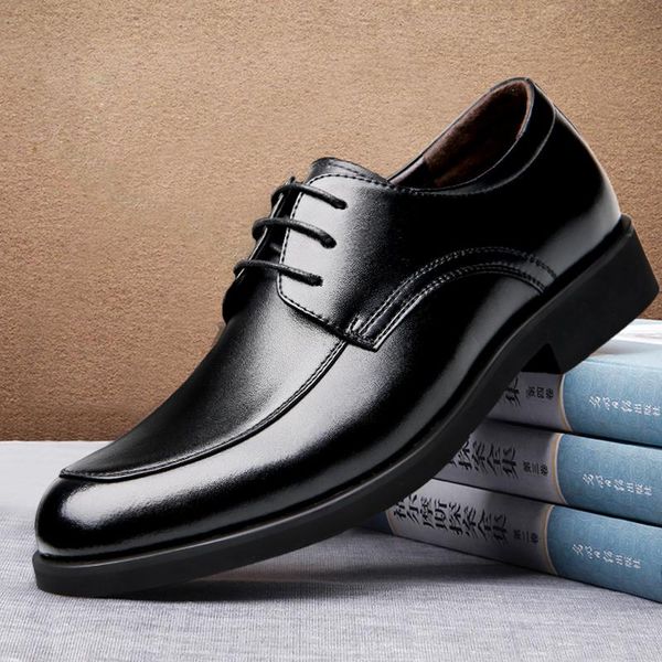 

dress shoes 2021 low-gang fashion casual business men's classic pointed wedding oxford official, Black