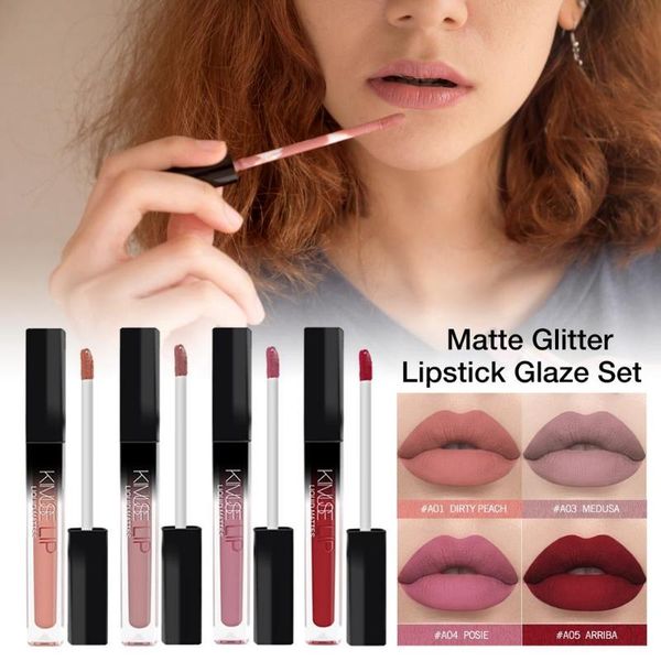 

lip gloss matte glitter lipstick glaze set non-stick cup