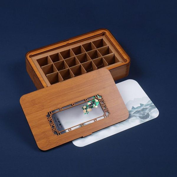 

gift wrap 18/28pcs tea chocolate packaging box imitation bamboo empty