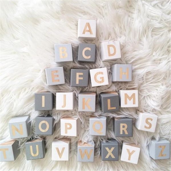 

novelty items 26 english wooden alphabet block abc letters puzzle educational blocks children early education letter game wood