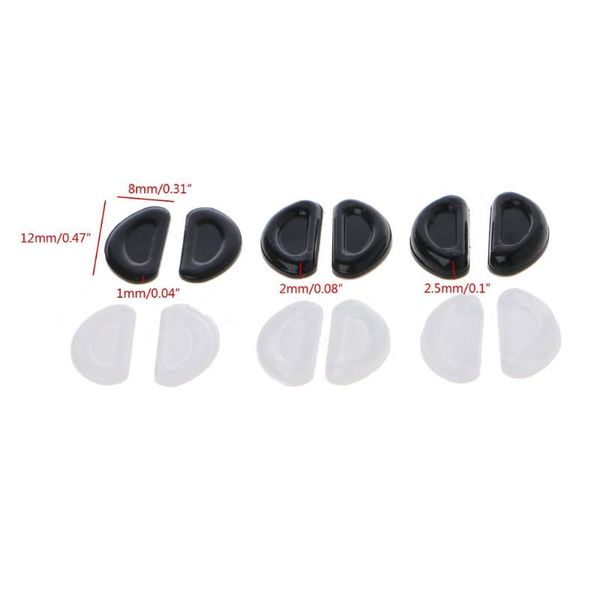 

sunglasses frames 10pairs adhesive eyeglasses nose pads d shape anti-slip soft silicone dropship, Silver