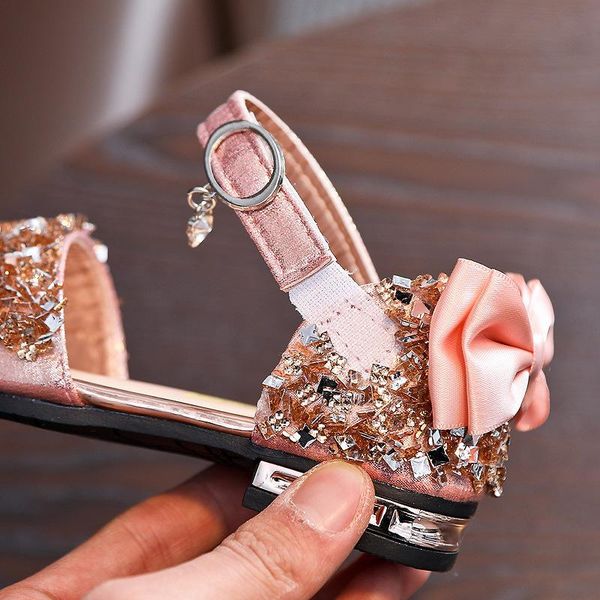 

girl sandals princess shoe toe children beach shoes, Black