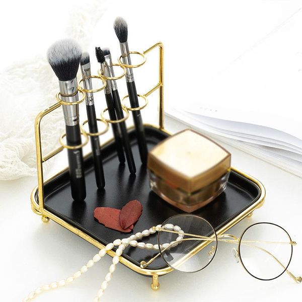 

nordic art luxury ceramic marble pattern jewelry cosmetic storage tray home metal key glasses tea cup rack decoration bathroom shelves