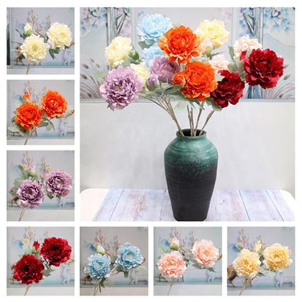 

decorative flowers & wreaths 10pcs fake dream peony (3 stems/piece) 28.74" length simulation autumn peonia for wedding home artificial