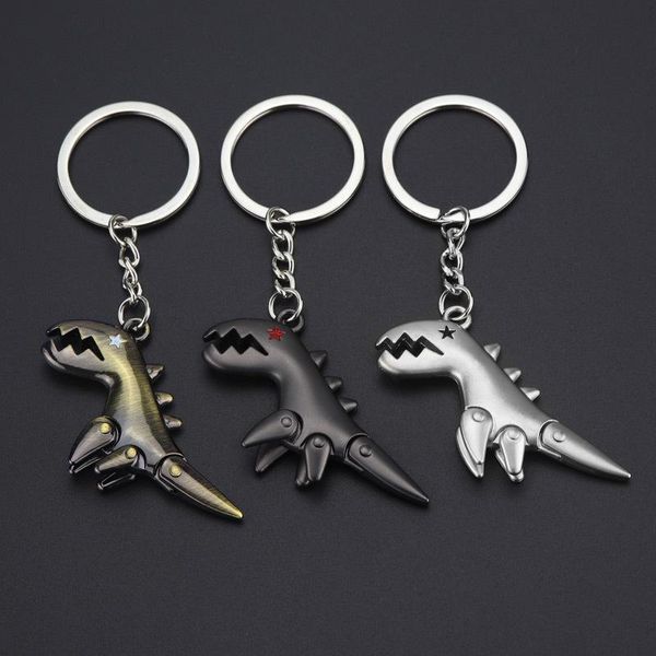 

keychains 3 color design diy handmade keyring animal keychain backbag handbag pendant gift for children dinosaur charm, Silver