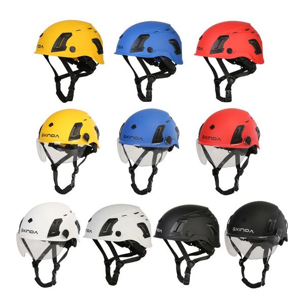 

cycling helmets adults outdoor height endurance scaffolding rock climbing safety helmet hard hat rappelling protection w/ visor
