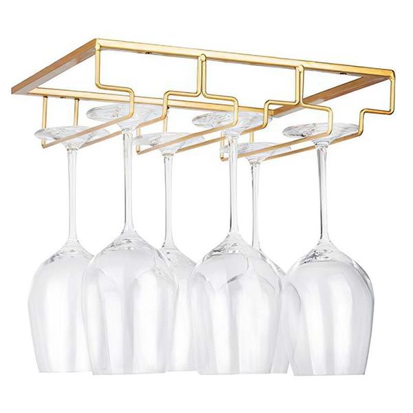 

hooks & rails wine glass holder rack hanger space saving organizer goblet hanging shelf for home restaurant