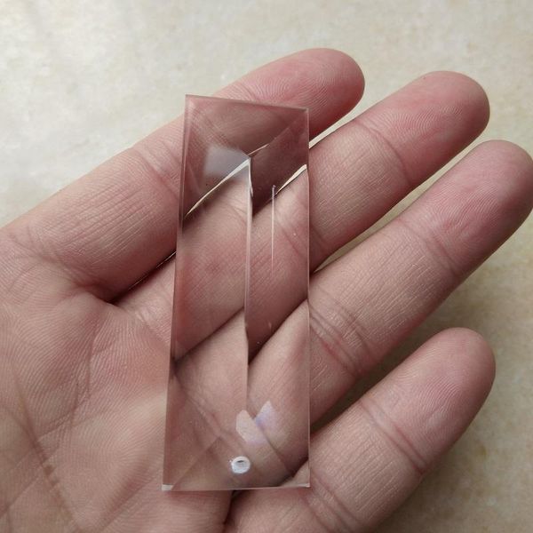 

10pcs/lot 22*63mm machine grinding clear triangle crystal glass bar prism chandelier in 1 holes curtain accessories