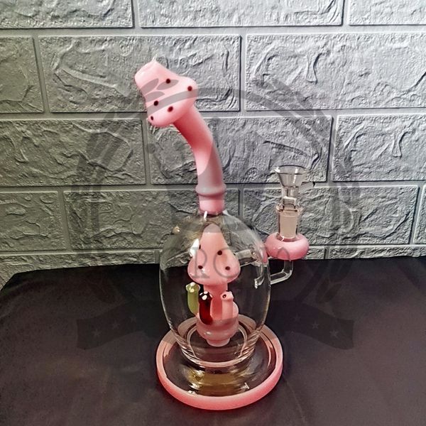 Hookah Bongs Tube Color Engraçado Salmoura De Vidro De Vidro Aplogadas De Água Bongo